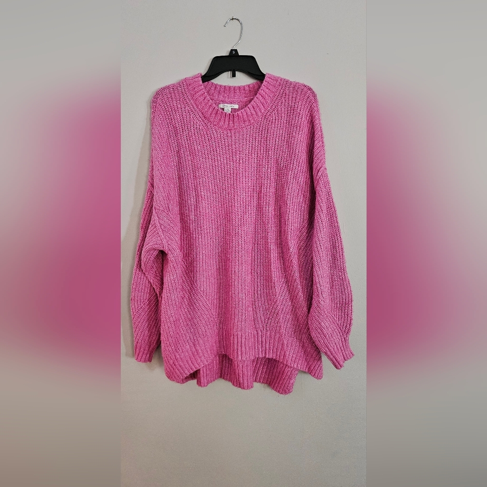 American Eagle Outfitters Vibrant Pink Crew Neck Sweater